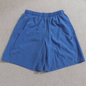 MENS ASICS 7" 2 IN 1 BRIEF LINED RUNNING SHORTS BLUE
